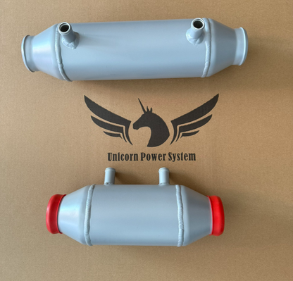 Water To Air Barrel Intercooler Charge Air Cooler 4" x 8" For Turbo Supercharger