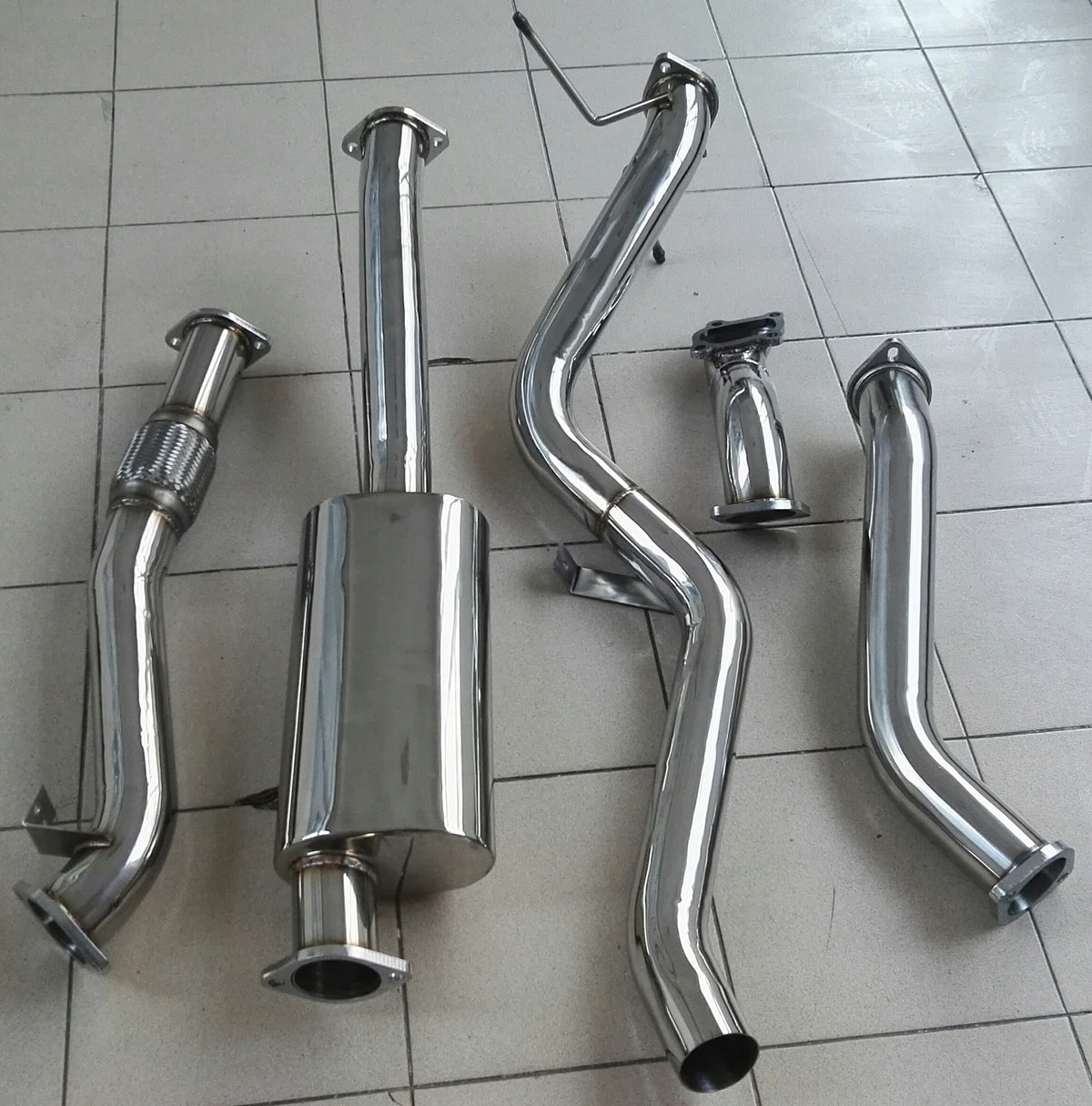 304 Stainless Steel Exhaust System Turbo Back for Nissan Navara D22 2.5L Turbo